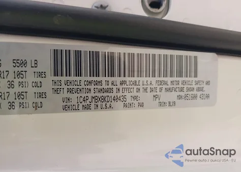 2019 Jeep Cherokee Trailhawk Elite 4X4 from USA, damaged, VIN 1C4PJMBX8KD140435